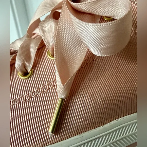 Kate Spade x Keds Triple Kick Pink Grosgrain Sneakers, ribbon laces, like new, 8 - Picture 8 of 16